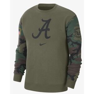 Nike Alabama Crimson Tide Club Fleece Green‎ Camo Military Sweatshirt Medium
